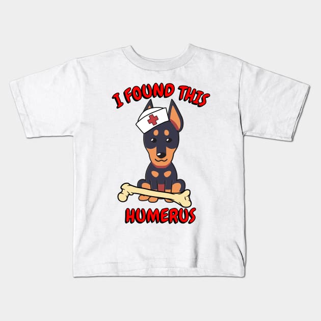 Funny alsatian tells a lame joke Kids T-Shirt by Pet Station